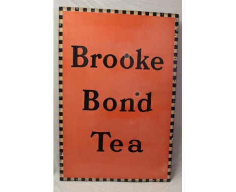 A large enamel rectangular advertising sign "Brooke Bond Tea", 60" x 40"