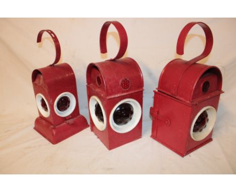 Three various vintage vehicle road lamps including two Kenyons Serilight lamps with original burners and a Kenyons "Kenenco" 
