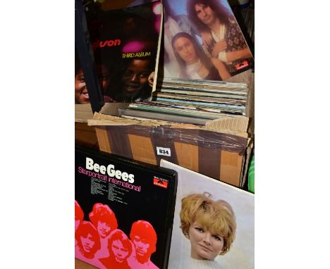 A TRAY CONTAINING APPROX ONE HUNDRED LPs AND 12in SINGLES including BAD by Michael Jackson, Daltrey by Roger Daltrey, Third A