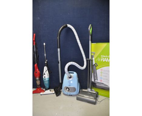 A G-TECH AIR RAM AR02 VACUUM CLEANER with original box, charger, spare filters (charger PAT pass but not charging) and instru