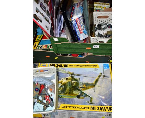 A BOXED PART BUILT ZVEZDA M1-24V/VP SOVIET ATTACK HELICOPTER PLASTIC CONSTRUCTION KIT, 1:48 scale, contents not checked  but 