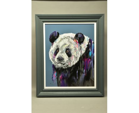 STEPHEN FORD (BRITISH CONTEMPORARY) 'LOOK TO THE FUTURE', a signed limited edition print on wood of a Panda, 24/95 with certi