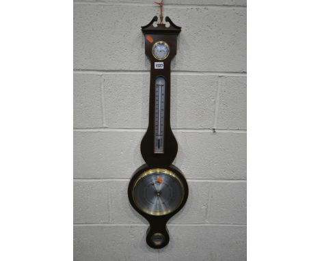 AN EDWARDIAN STYLE SEWILLS OF LIVERPOOL WHEEL BAROMETER, height 96cm