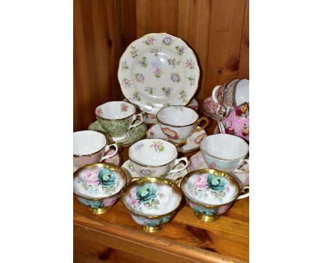 A GROUP OF ROYAL ALBERT TEA WARES, twenty three pieces comprising three Summer Bounty Series 'Jade' tea cups, cup and saucer 