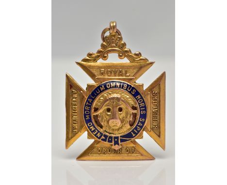 A 9CT GOLD ORDER OF BUFFALOES FOB MEDAL, presented to 'Bro.George.A.Nicholas.CP, 1937' alongside a personal engraving, emboss