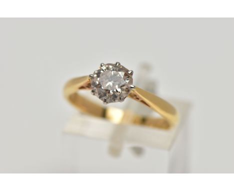 A SINGLE STONE DIAMOND RING, old cut diamond, estimated total diamond weight 1.00ct, colour assessed as L, clarity assessed a