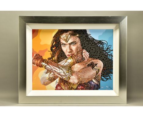 PAUL NORMANSELL (BRITISH 1978) 'THE TIME IS NOW' a signed limited edition print of Gal Gadot as Wonder Woman 58/195, no certi