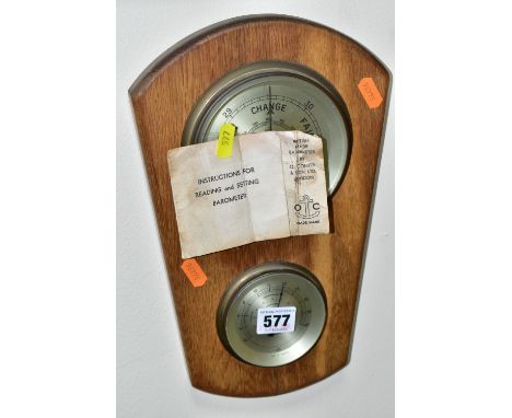 A BAROMETER AND FOUR LOOSE ITEMS, including a collectable wall plate 'Dedham Mill', two framed display cases of pressed leave