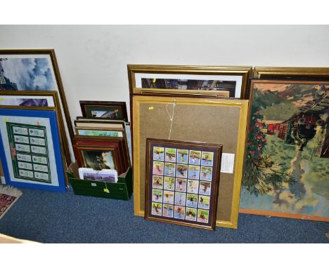 A QUANTITY OF LATER 20TH CENTURY PRINTS ETC, to include prints of steam trains by Philip D. Hawkins, Terence Cuneo and Robin 