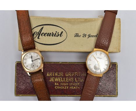 TWO WRISTWATCHES, the first a 9ct gold 'Hefix', hand wound movement, round silver dial signed 'Hefix, Incabloc', Arabic numer