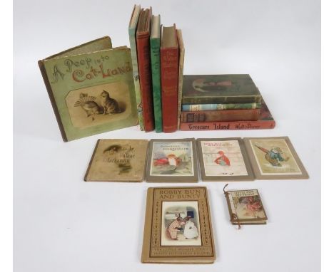 A Peep into Cat-Land pub. F. Warne & Co, with illustrations by Constance & Howell, together with fifteen other children's boo