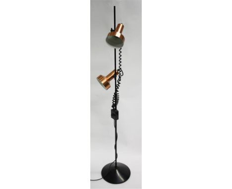 A 1970s twin spot floor lamp.  141cm high.  