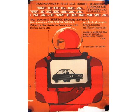 Maciej Hibner (Polish, b. 1931),'Wielka, Wieksza i Najwieksza' 1963 film poster,coloured lithograph,58 x 85 cm