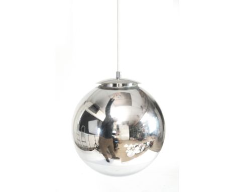 A Tom Dixon 'Mirror Ball' pendant light in a metallic silver finish, size small, d. 27 cm