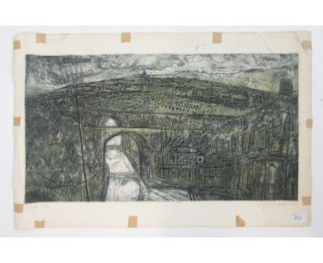 Norman Ackroyd (b. 1938),'Malignant Topography',signed,colour lithograph, artists proof,66 x 37 cm