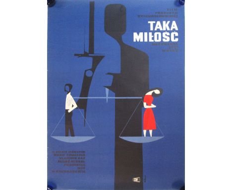 Maciej Hibner (Polish, b. 1931),'Taka Milosc' 1961 film poster,coloured lithograph,58 x 85 cm