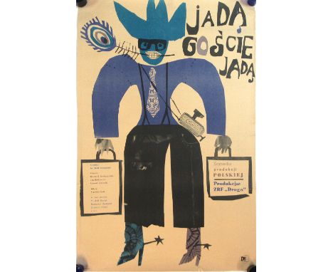 Jan Lenica (Polish, 1928-2001),'Jada Goscie Jada' (Guests are Coming) 1962 film poster,coloured lithograph,58 x 85 cm