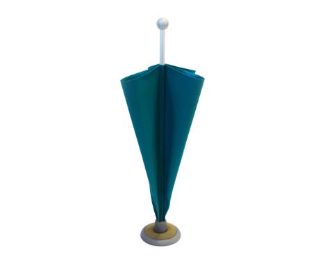 An Italian umbrella and stick stand modelled as a turquoise umbrella, by Aurora Italia