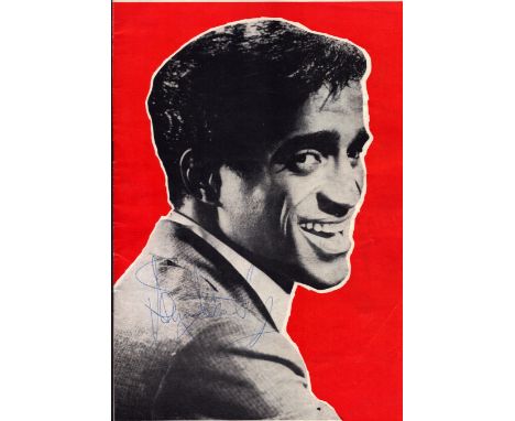 Sammy Davis Jr signed Sammy Davis Jr Entertains 1960's vintage programme signature on inside picture page.-.  Good condition.