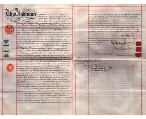 General William Booth signed vintage conveyance between J. D. and W. Baker and W. Booth. Dated 25th June 1910. William Booth 