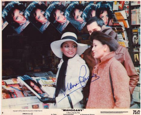 Diana Ross signed Mahogany 10x8 inch colour vintage lobby card.  Good condition. All autographs come with a Certificate of Au