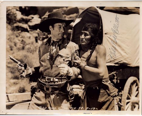 Wild Bill Elliott signed 10x8 vintage black and white photo. Wild Bill Elliott (born Gordon Nance, October 16, 1904 - Novembe