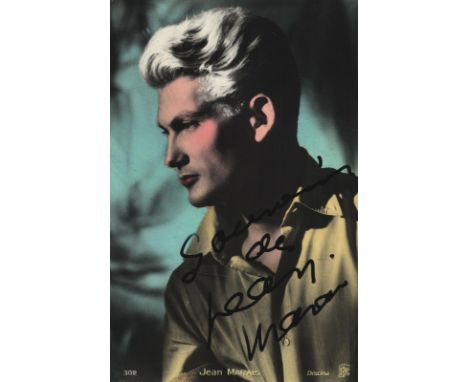 Jean Marais signed 6x4inch colourised postcard photo. Good condition. All autographs come with a Certificate of Authenticity.