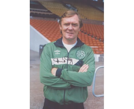 Autographed DAVID HAY 12 x 8 photo : Col, depicting Celtic manager DAVID HAY posing for photographers during a photo-shoot at