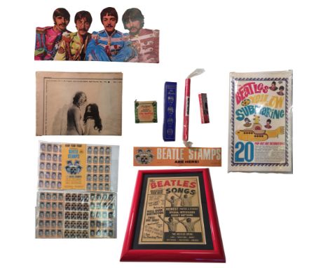 BEATLES PROMOTIONAL ITEMS. Collection of Beatles memorabilia and collectables to include: 8mm 'Pop Movies' silent film reel, 