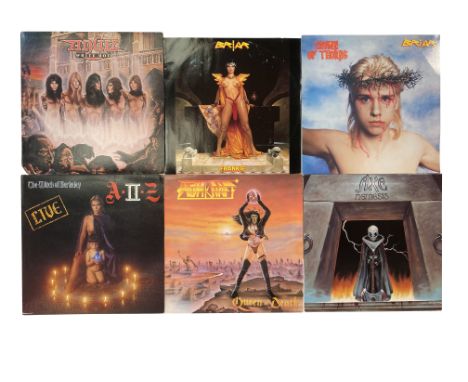 HEAVY METAL &amp; HEAVY ROCK JOB LOT. Hefty slab of pumping iron here to finish off with 56 LPs (small number are 12") to inc