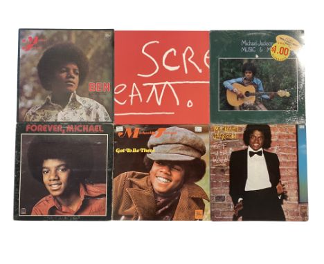 MICHAEL JACKSON. 26 x 12", 7 x LPs to include: Scream (UK promo only, XPR2184, Ex+/Ex), Got To Be There (STML 11205, Ex+/VG+)