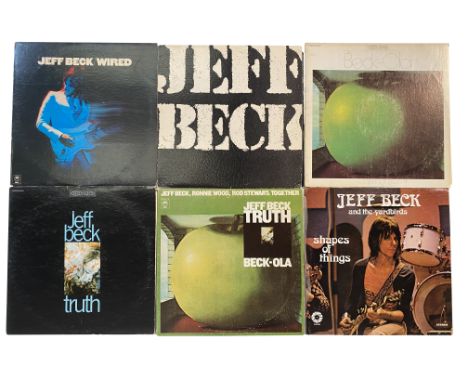 JEFF BECK. Seventeen LPs from Jeff with a mix of US and UK pressings. Heres: a factory sample copy of Truth (UK stereo 2nd, C