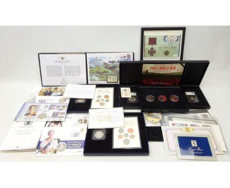 Collection of coin covers and modern commemorative coins and coin sets including; 'The Centenary of the First World War' set 