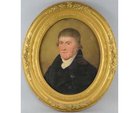 19th century portrait of a man, unsigned, 36cm x 29cm. Provenance:   Single owner collection