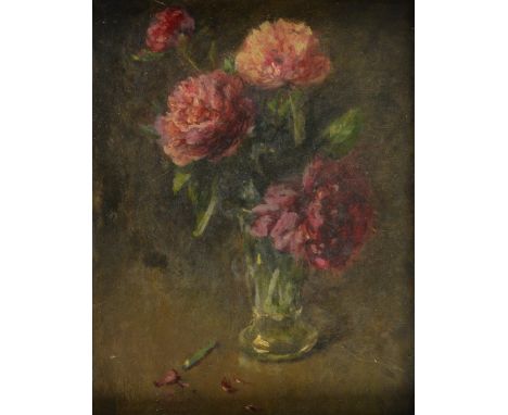 Still life of flowers circa 1900  unsigned oil on board Provenance; Gifted by Rosemary Tonks 1928-2014, to the vendor when sh
