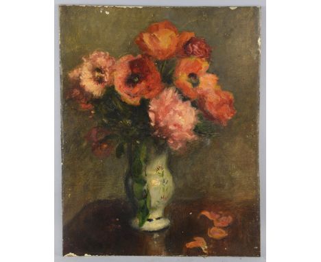 Alma Gogin (1854-1948) 'Poppies' oil on board signed and inscribed verso, 50cm x 40cmProvenance; Gifted by Rosemary Tonks 192