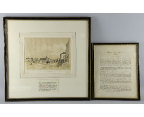 J S Prout Lithograph, Sydney 'View in George Street' 22cm x 29cm  