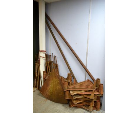 Early 20th century cast-iron spiral staircase, sold un-assembled.Staircase components comprise of 22 treads, 2 open treads, 2