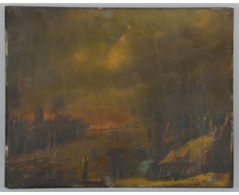 Landscape 18th/19th century oil on panel unsigned 30cm x 40cm Provenance; Gifted by Rosemary Tonks 1928-2014, to the vendor w