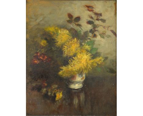 Still life of Flowers Circa 1900 unsigned oil on panelProvenance; Gifted by Rosemary Tonks 1928-2014, to the vendor when she 