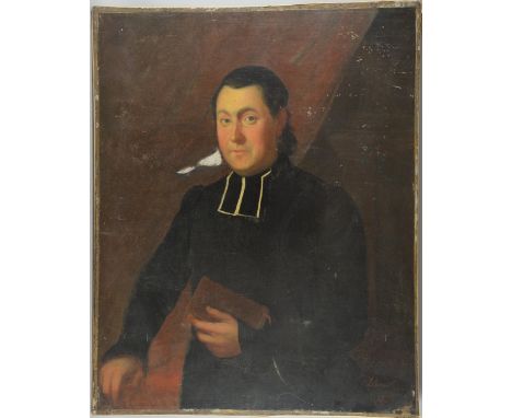 Le bousser 19th century portrait of a clergyman, signed and dated. 90cm x 70cm. Provenance: Single owner collection 