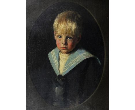 19th century portrait of a young boy, unsigned oil on canvas, 63cm x 45cm Provenance:   Single owner collection 