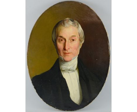 19th century portrait of a gentleman, unsigned oil on canvas, 60cm x 46cm Provenance:   Single owner collection