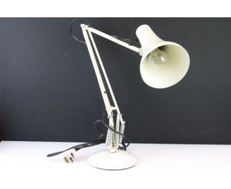 Herbert Terry &amp; Sons Ltd - Mid 20th C white enamel anglepoise lamp, Model 90 