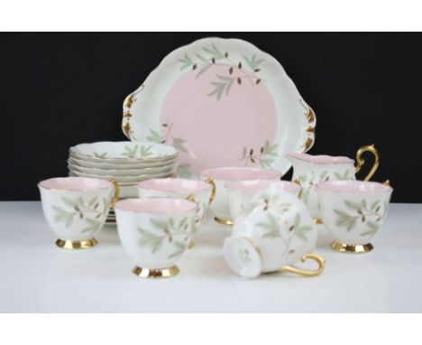 Royal Albert 'Braemar' pattern tea set for six, to include 6 teacups &amp; saucers, 6 tea plates, milk jug, sugar bowl and sa