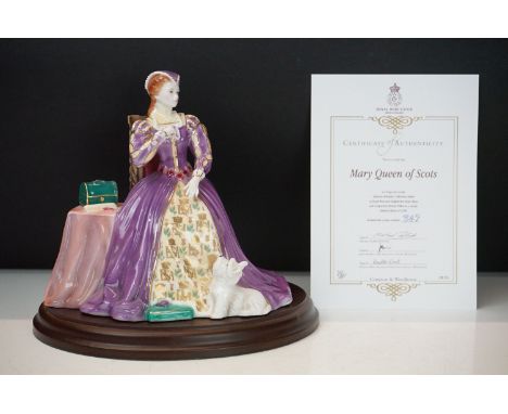 Royal Worcester Mary Queen of Scots limited edition ceramic figurine complete with certificate of authenticity and base. Limi