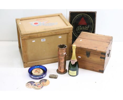 Collection of 20th Century breweriana to include Guinness coasters, Bass finest ale metal sign, Guinness ashtray, a Krug dumm