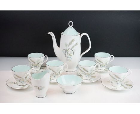 Royal Albert ' Festival ' Coffee Set comprising Coffee Pot, Milk, Sugar, Six Coffee Cups and Saucers 