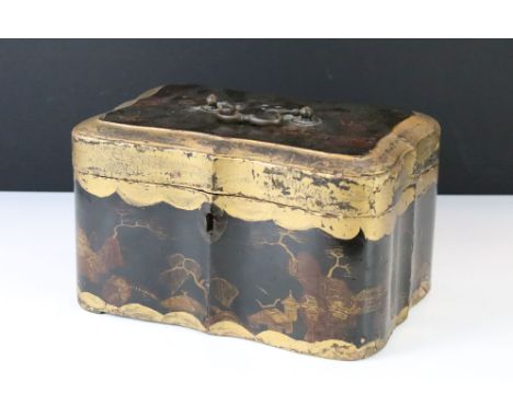 Vintage Chinese lacquered box (approx 26cm wide) 