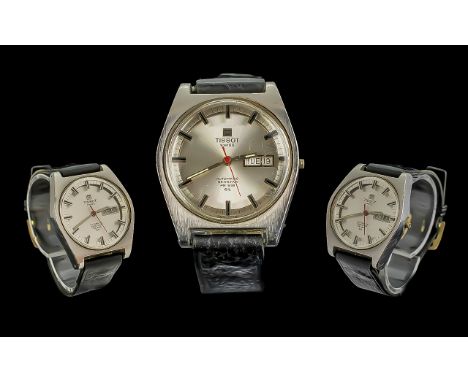 Tissot - Swiss Made Gents Steel Cased Automatic Seastar PR516 - GL Wrist Watch, With Day-Date Display Window, Red Arrow, Seco